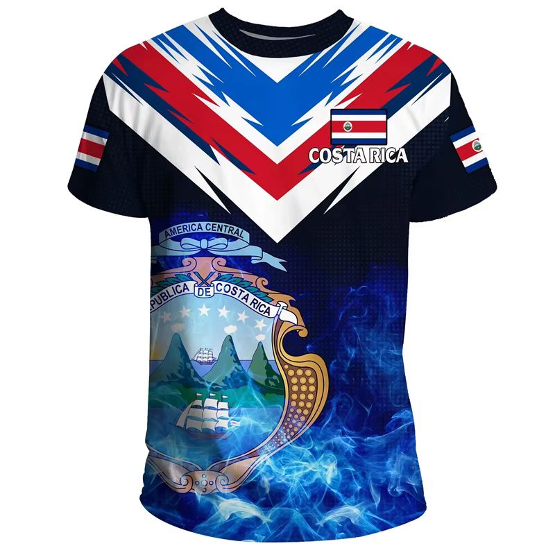 T-shirt à col rond imprimé 3D pour hommes