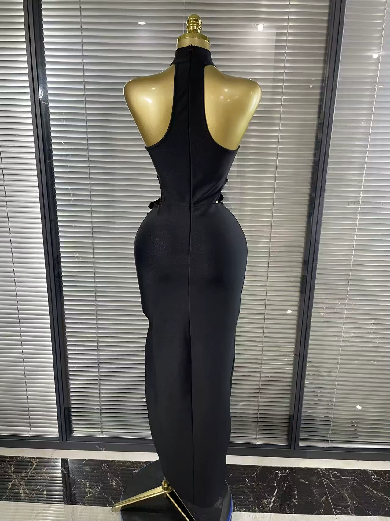 Rouge noir femmes sans manches Sexy hors de l'épaule moulante pansement longue robe florale élégante soirée mariage sirène porter