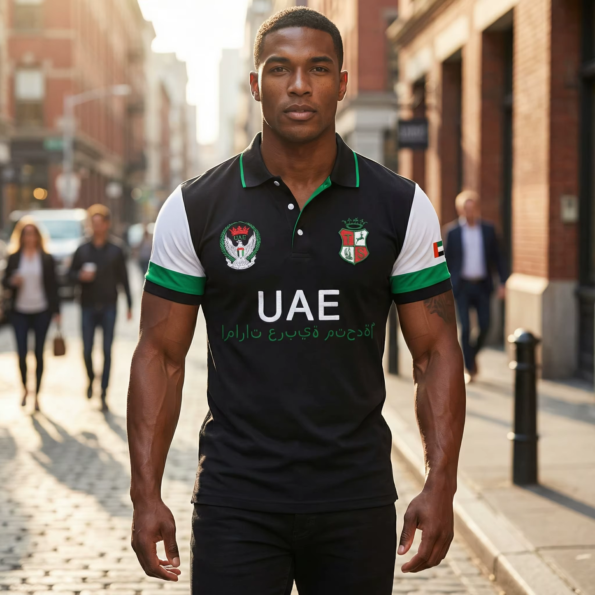 Polo pour homme en coton brodé