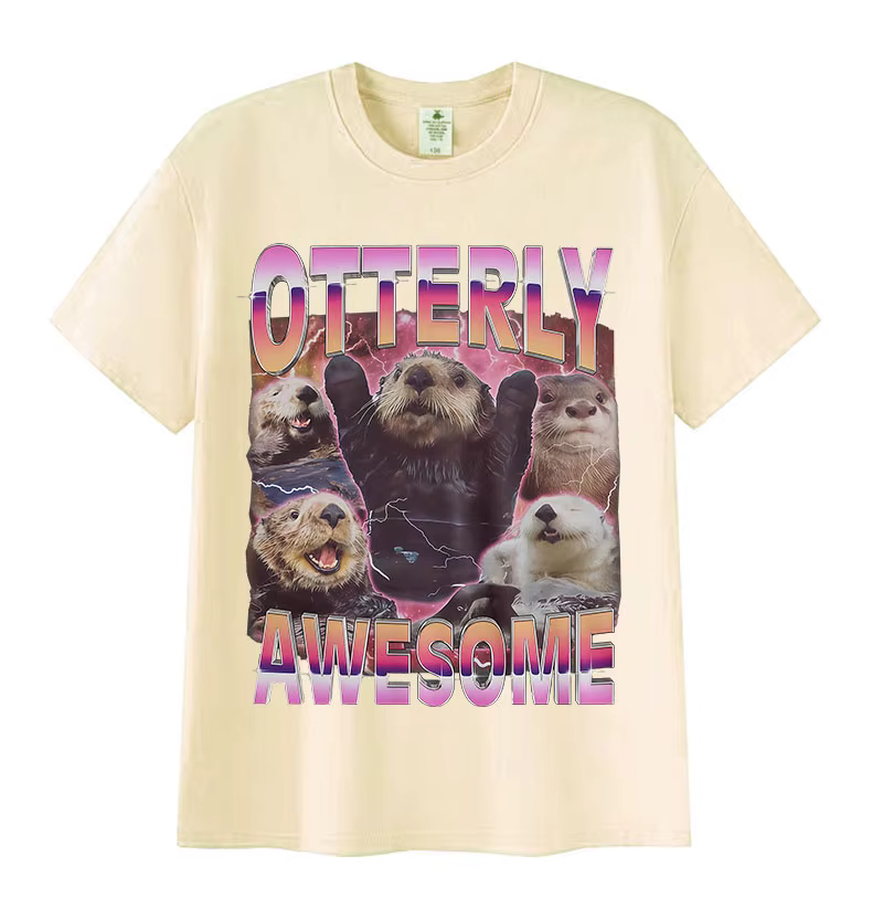 T-shirts graphiques amusants avec motif d'otter