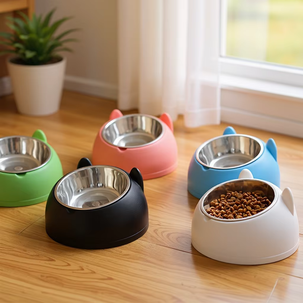 Bol surélevé en acier inoxydable pour chat