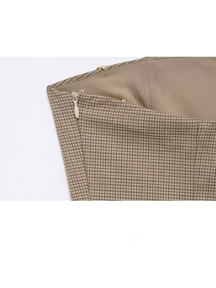 HH femmes été élégant épaules dénudées hauts courts femme mode vichy simple boutonnage poche décorer haut sans manches Mujer