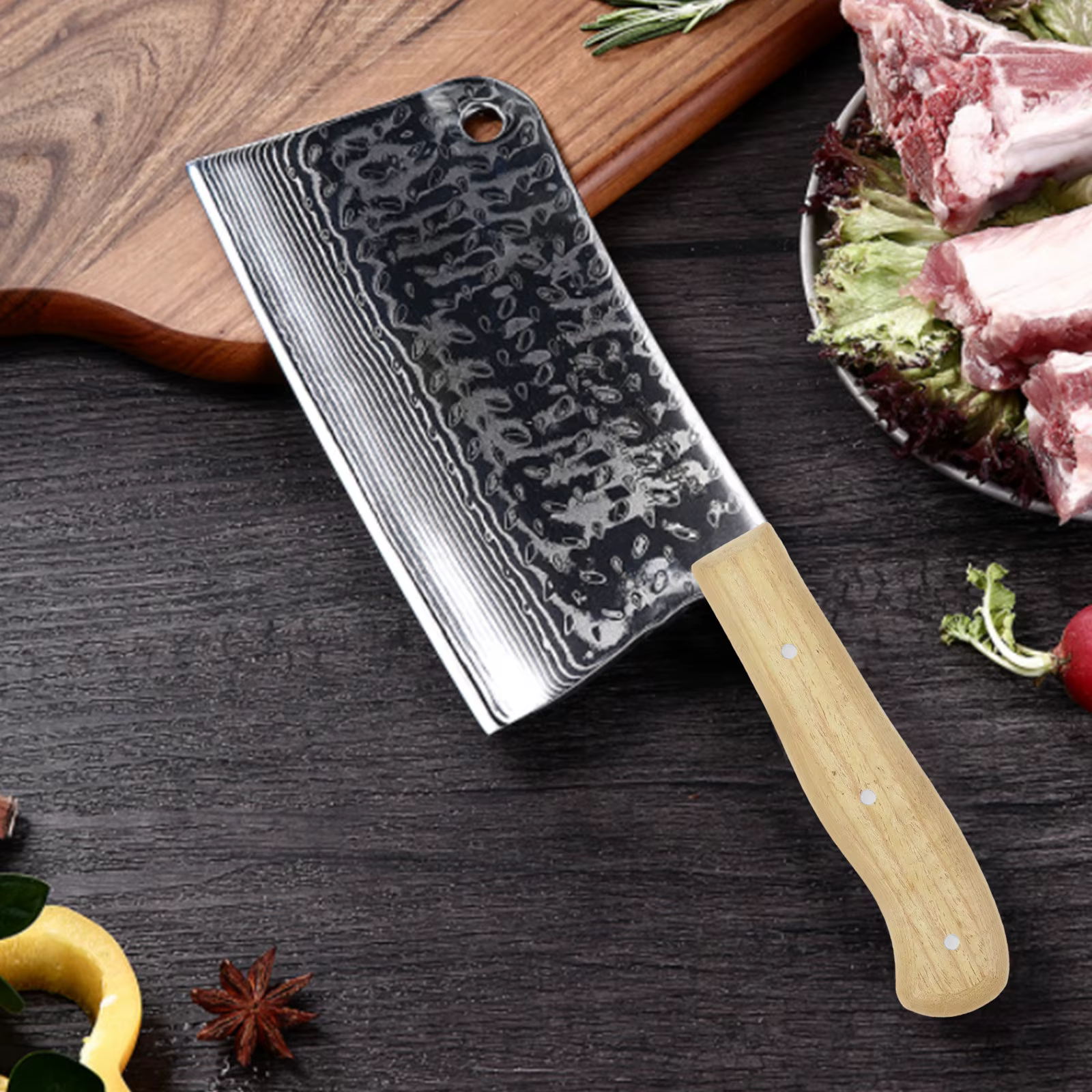 Couteau de cuisine japonais avec manche en bois massif, poignée classique de remplacement, ergonomique, antidérapante, kit de manche de couteau DIY