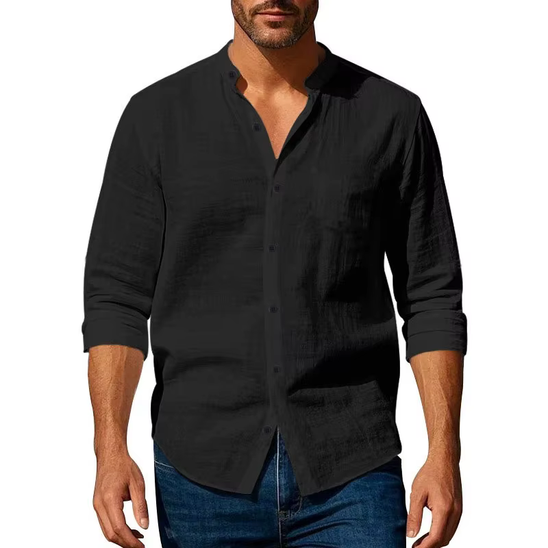 Chemise en coton et lin pour hommes