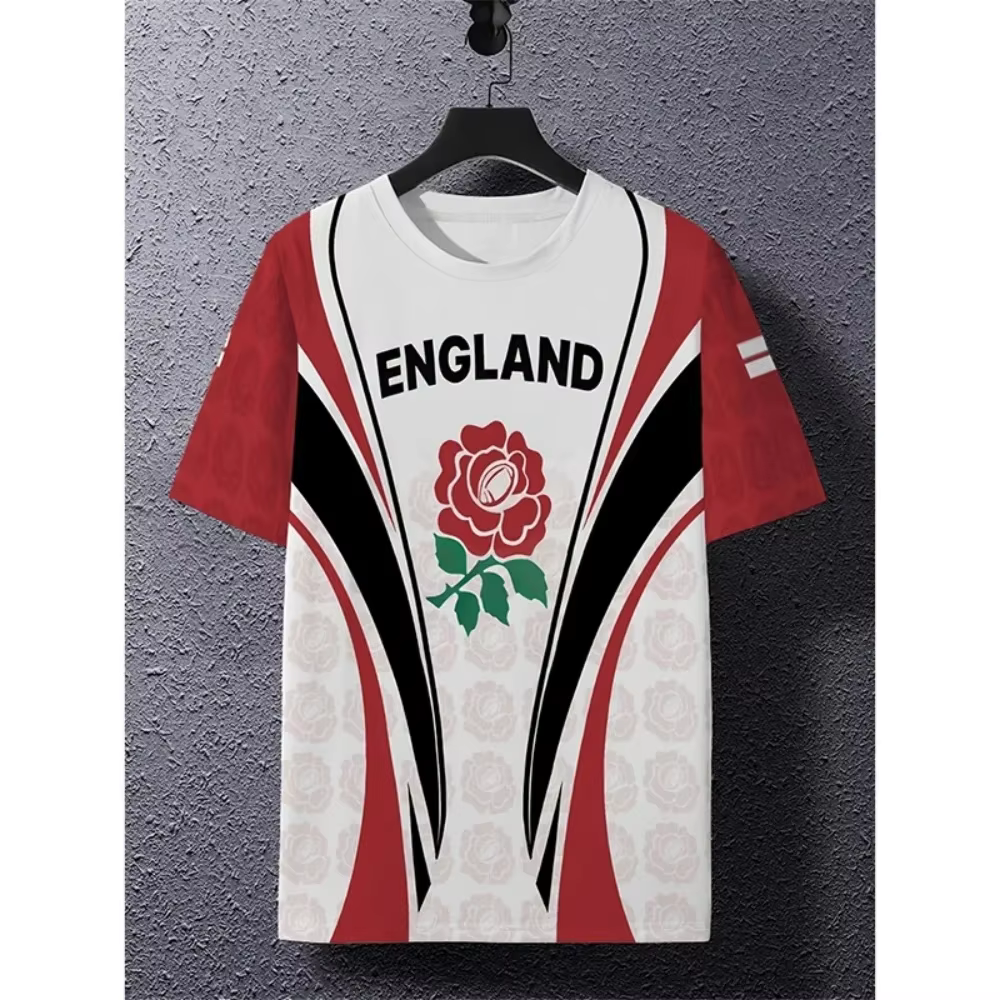 T-shirt de football pour hommes avec drapeau anglais d'été