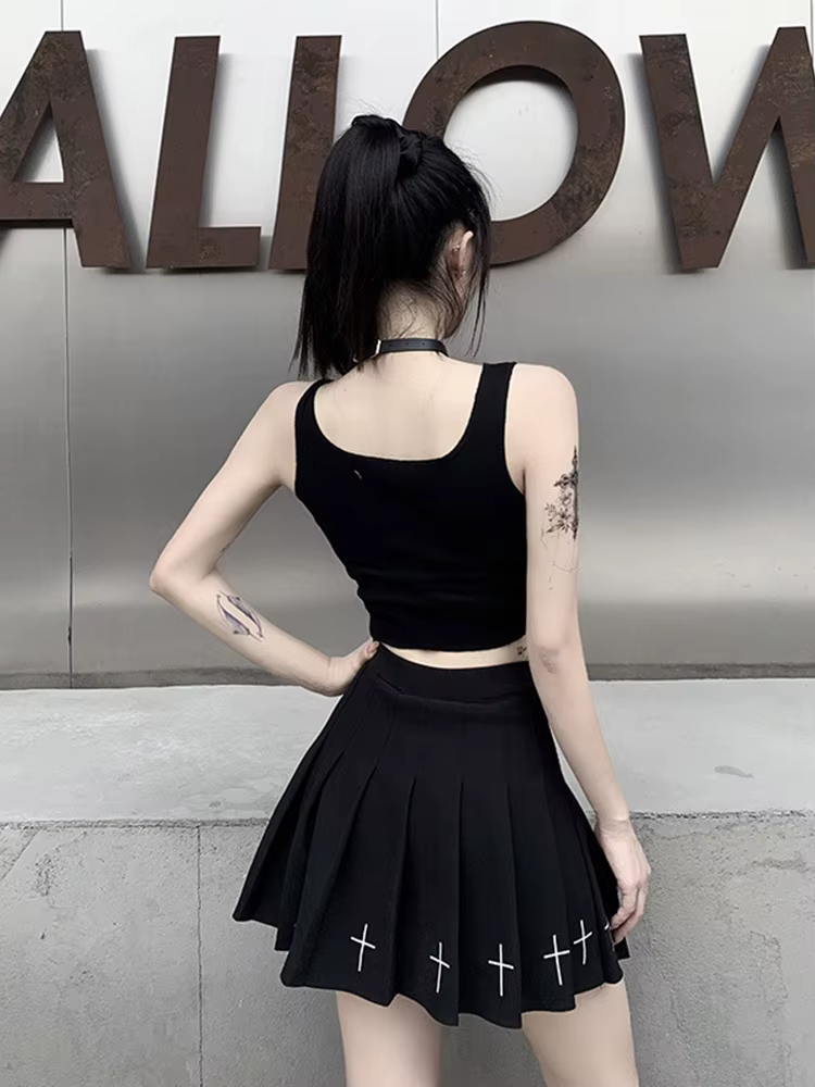 Débardeur en Patchwork Style Punk pour femmes