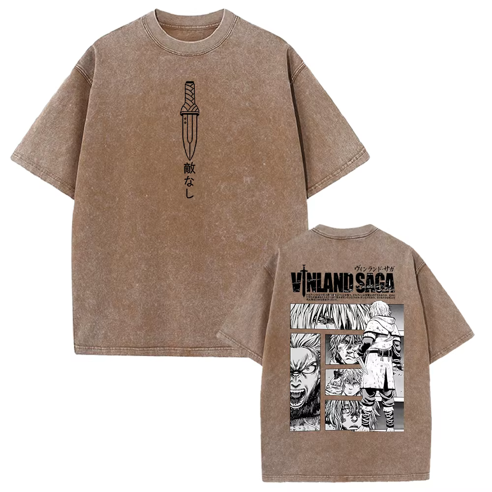 VINLAND SAGA Manga T-shirt graphique Thorfinn Vintage lavé surdimensionné