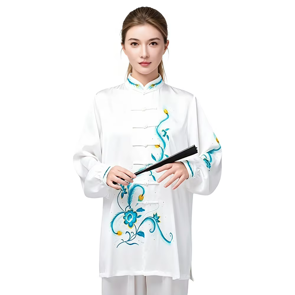 Vente à durée limitée 2026 Nouvel ensemble unisexe brodé chinois Tai Chi : haut boutonné à col montant et pantalon