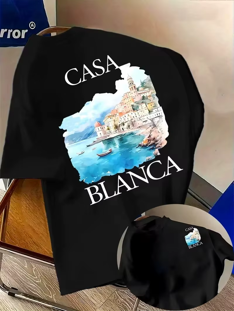 T-shirt graphique architectural esthétique Casablanca été 2026