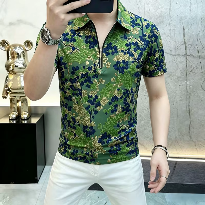 Polo imprimé tendance d'été pour homme
