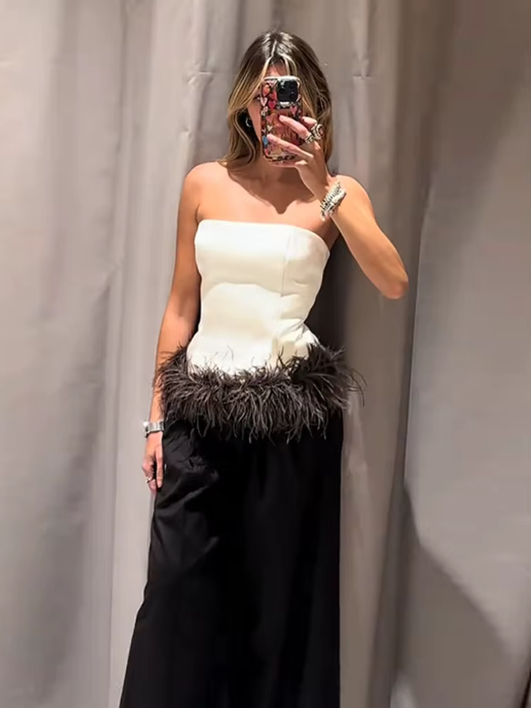Sexy gland haut à licou femmes mode sans manches dos nu Camisole solide Long gilet femme 2025 hiver printemps Chic