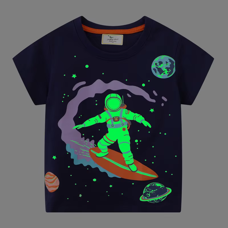 Jumping Meters-T-shirt en coton imprimé Spaceman pour garçons