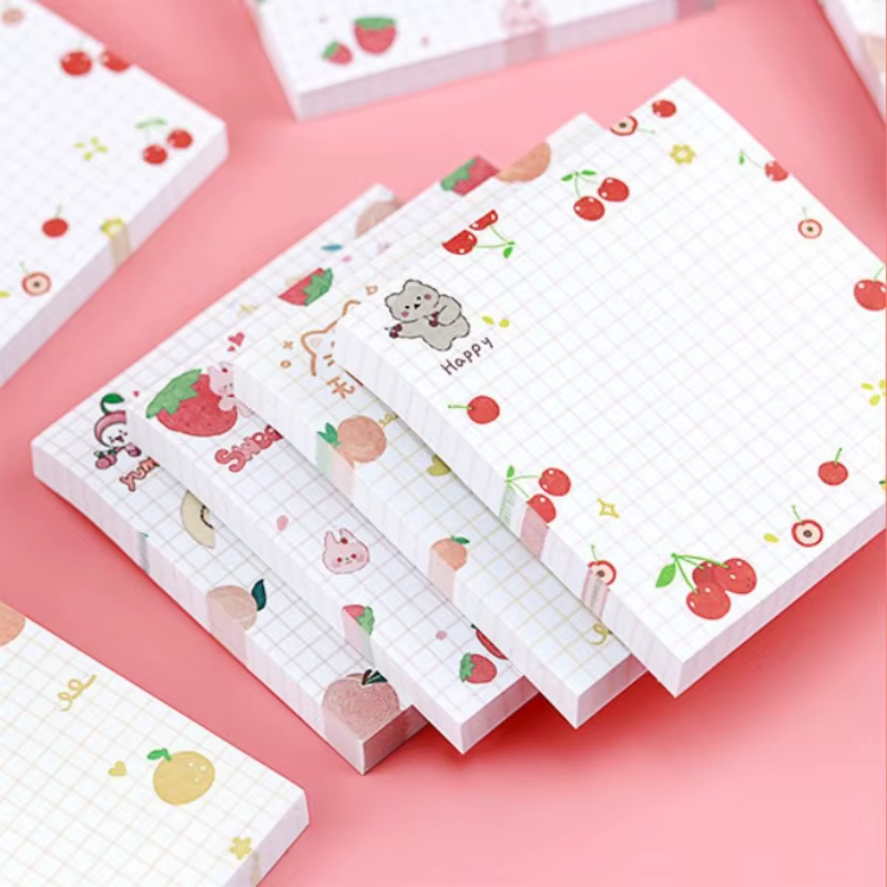 Bloc-notes créatif de 80 feuilles avec motifs de fruits de dessins animés pour étudiants