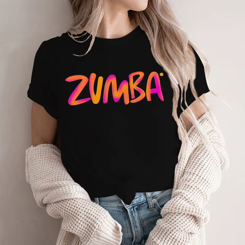 T-shirt à imprimé lettres Zumba pour femmes