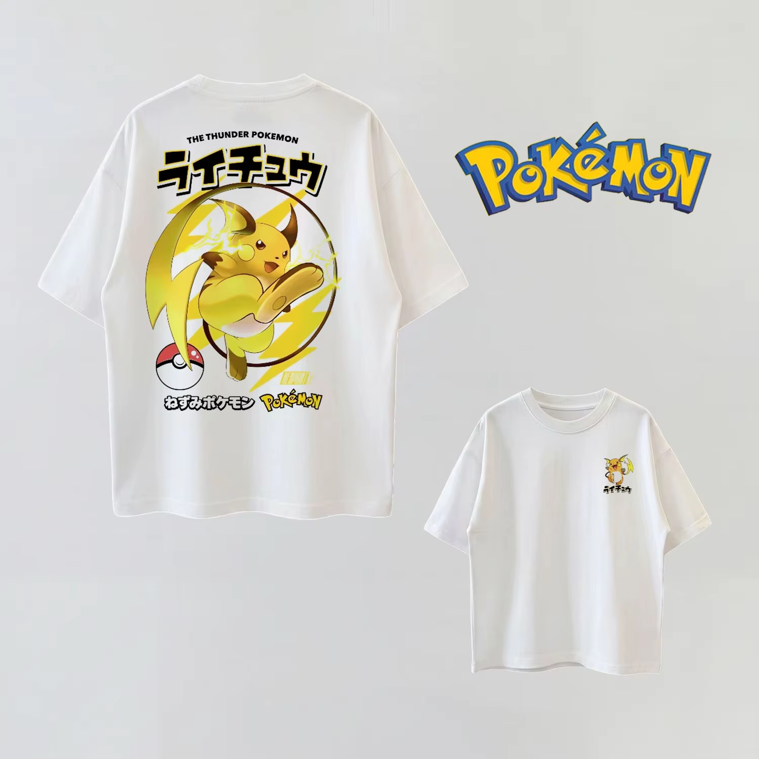 T-Shirt d'été en coton à manches courtes pour hommes, femmes et enfants, tenue décontractée, rétro, assortie à la famille, Anime Pokémon Cosplay