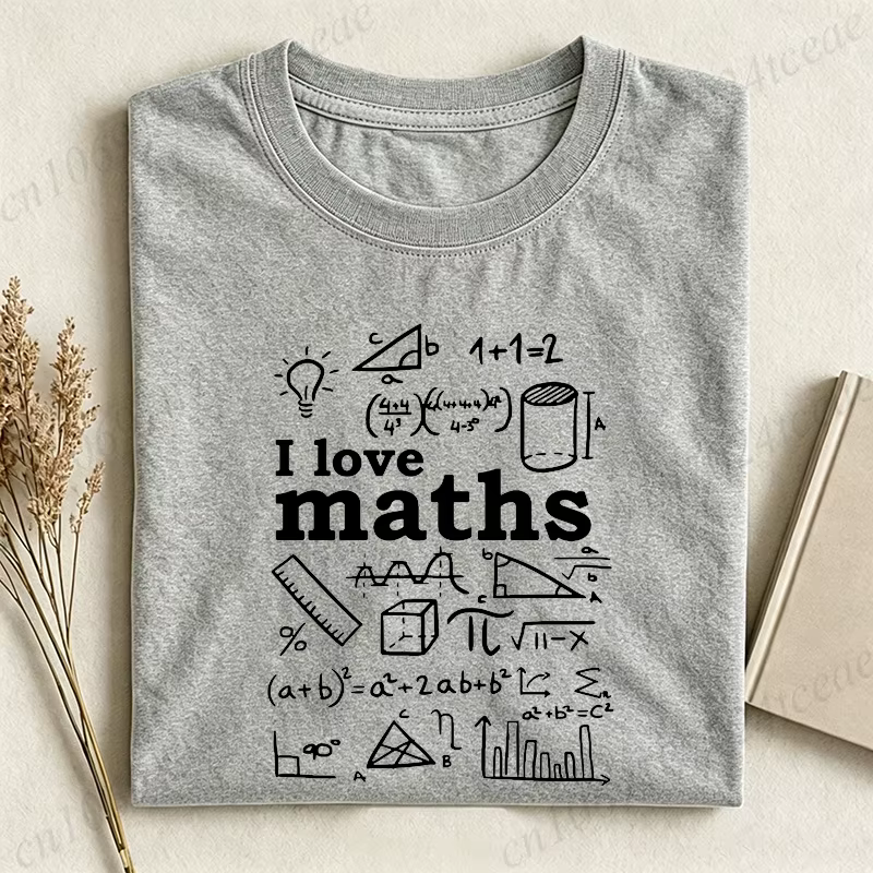 T-shirts humoristiques « I Love Math » pour hommes et femmes