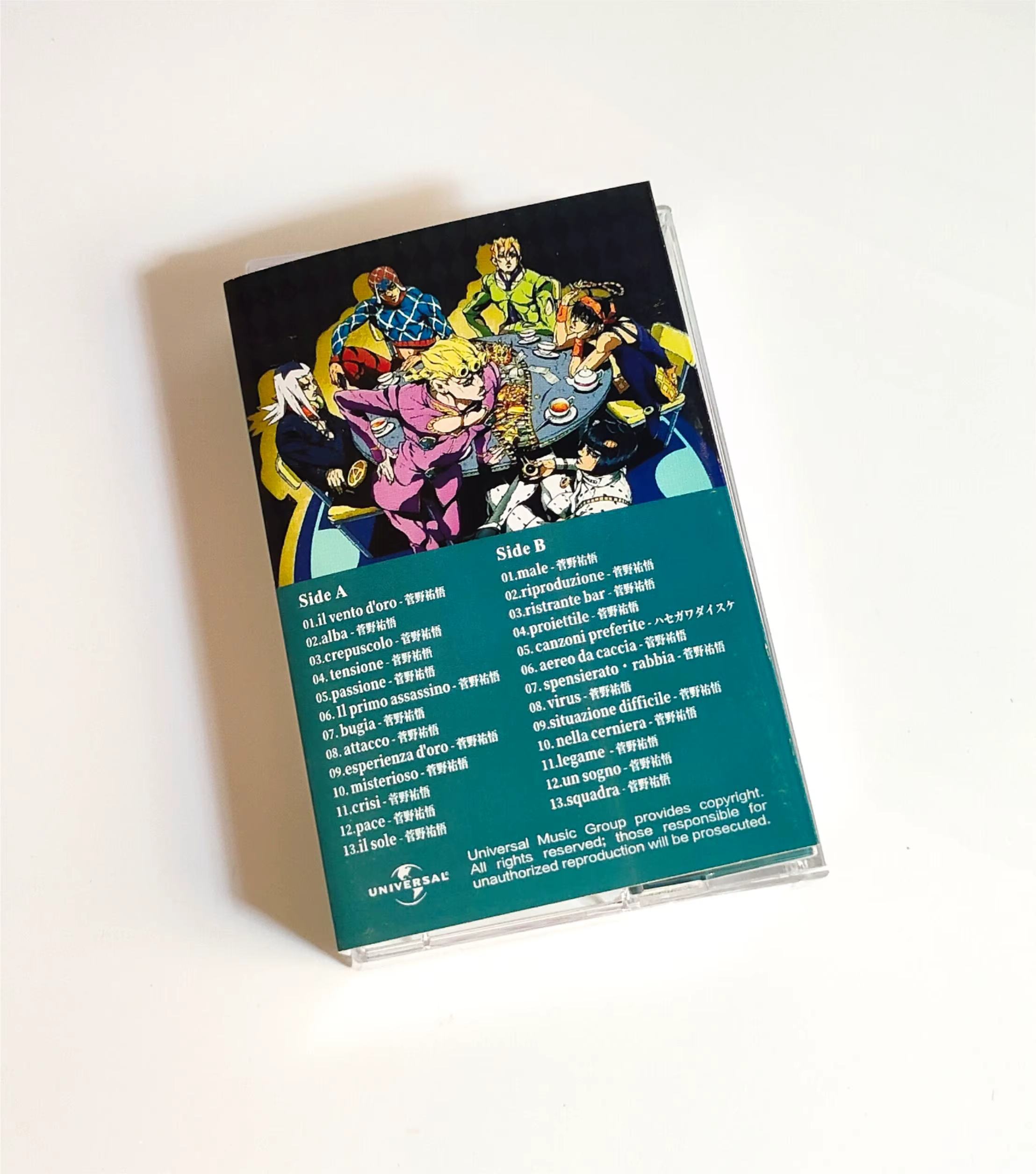 Anime JoJo's Bizarre Adventure bande musicale Kujo Jotaro Giorno Giovanna Cosplay bandes sonores boîte Cassettes