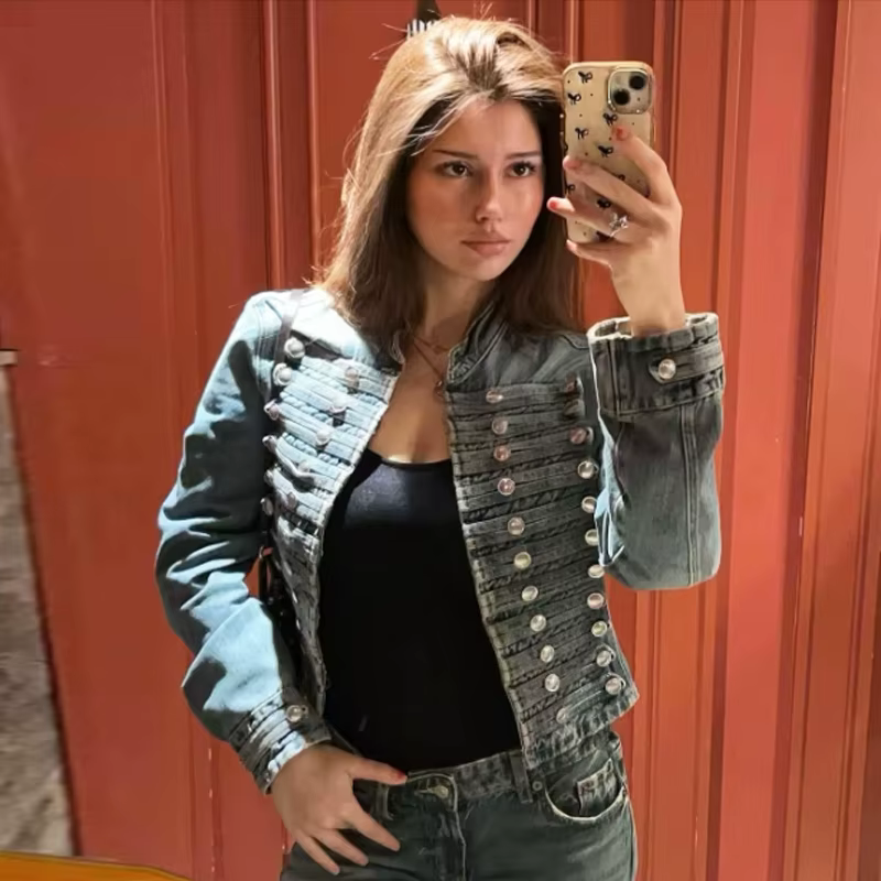 Veste en jean courte pour femme