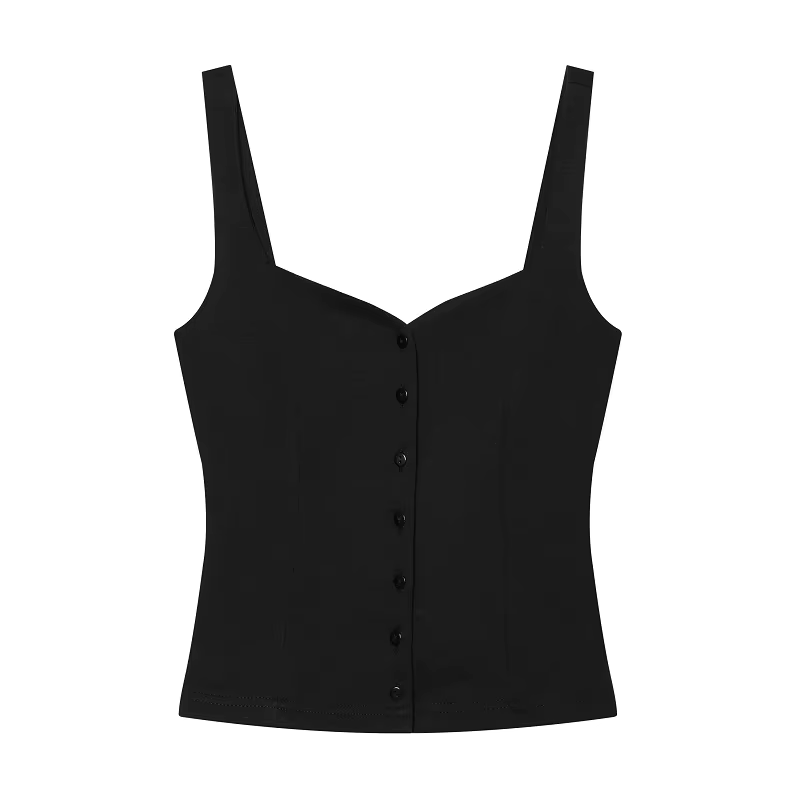 Haut court boutonné pour femme