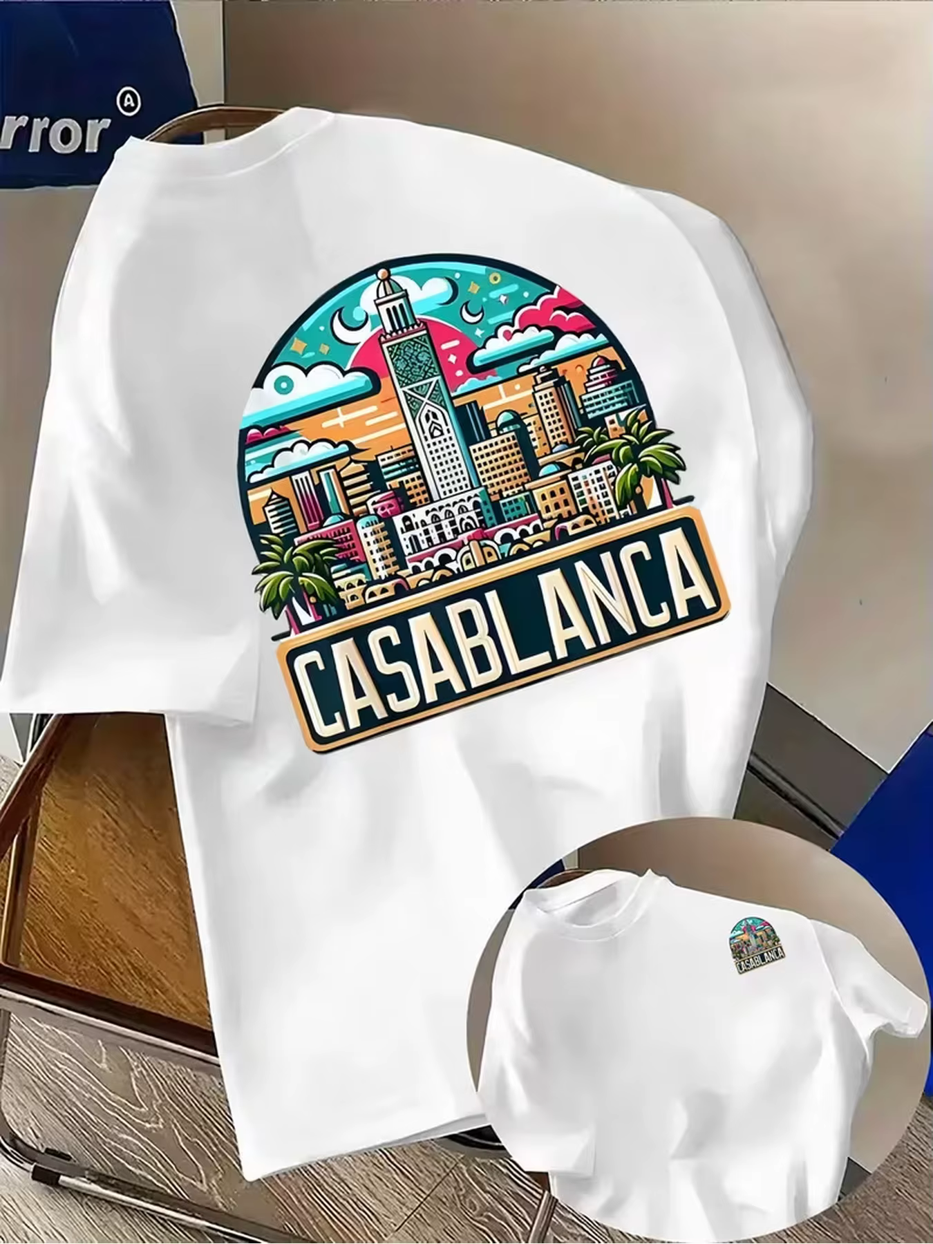 T-shirts graphiques architecturaux esthétiques Casablanca