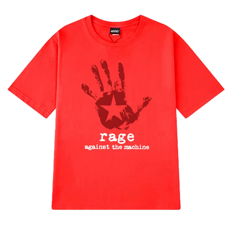 T-shirts à manches courtes imprimés sur le thème de Rage Against The Machine