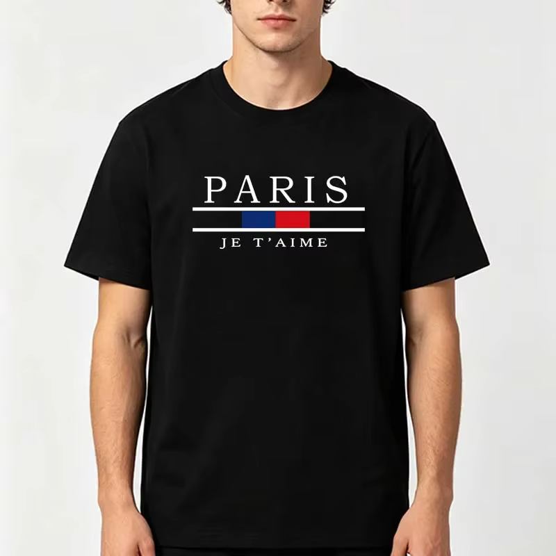T-shirts imprimés graphiques Paris pour hommes – Nouveauté été