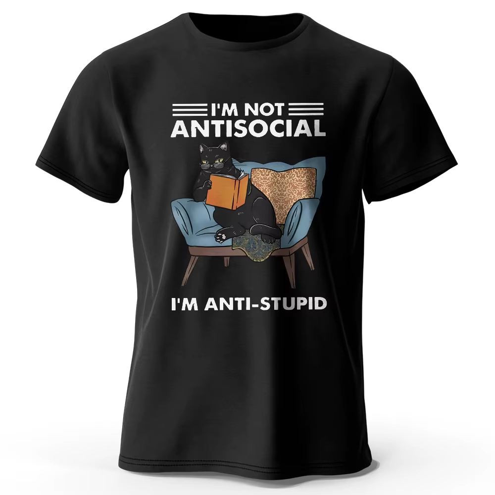 T-Shirt imprimé I Am Not Anti Social pour hommes et femmes