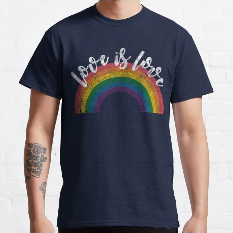 Gay Pride Vintage arc-en-ciel LGBT amour est