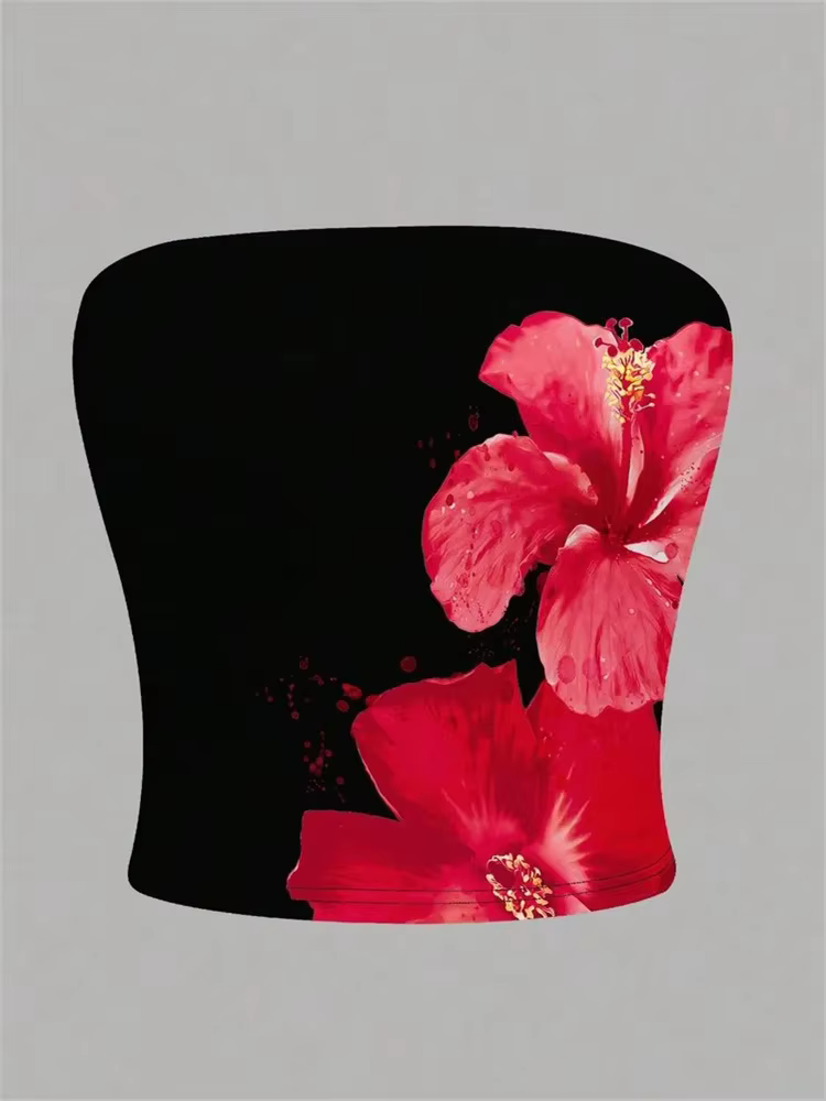 Haut tubulaire imprimé Floral pour femmes
