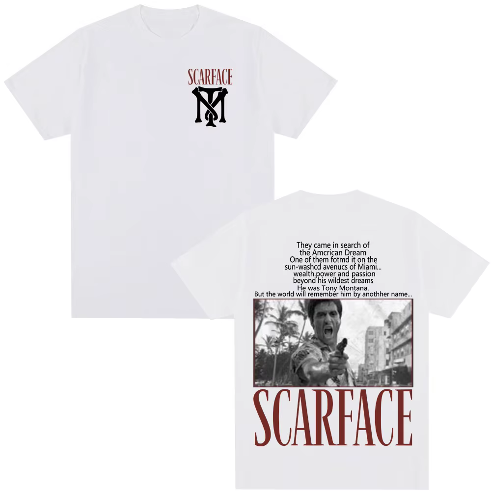 Film classique Scarface T-shirt Tony Montana Al Pacino T-shirts hommes femmes vêtements Vintage gothique surdimensionné