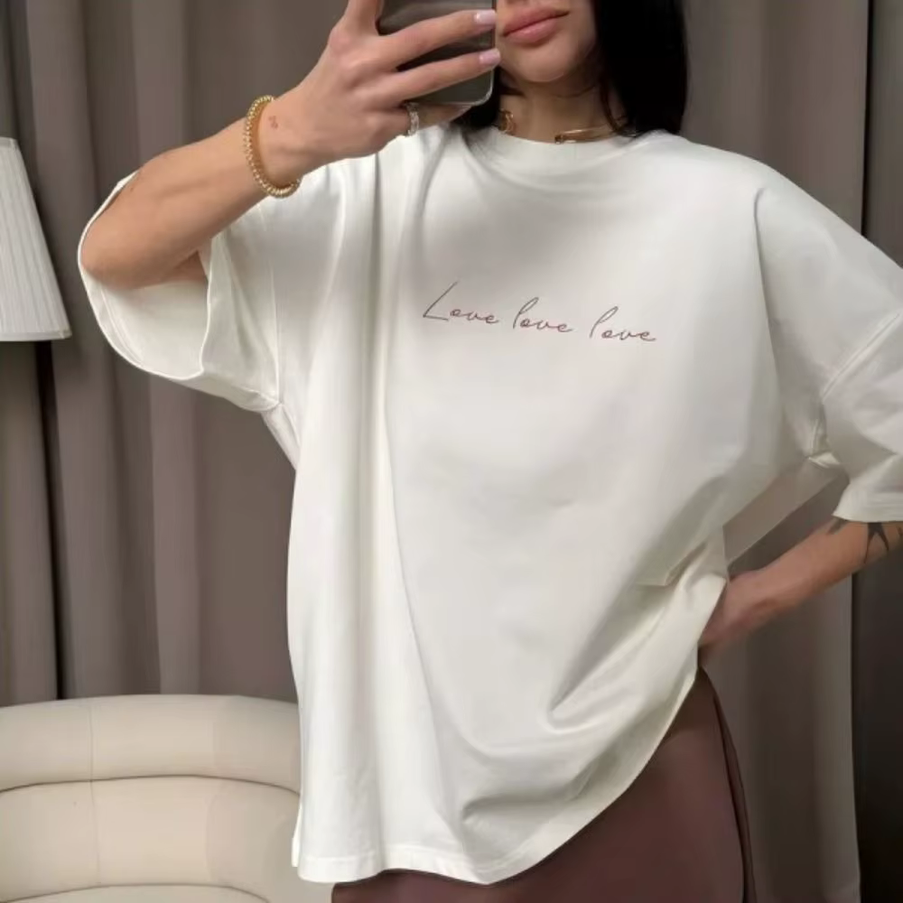 T-shirt ample pour femme à manches courtes