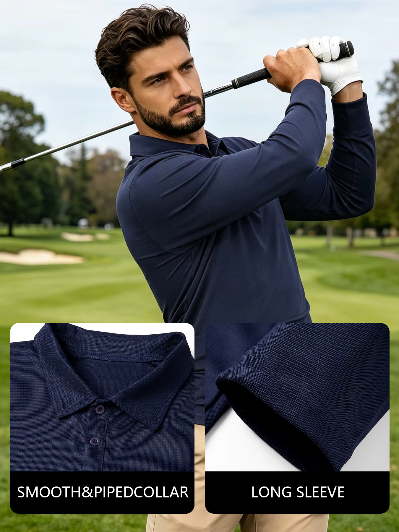 Polo à manches longues pour homme