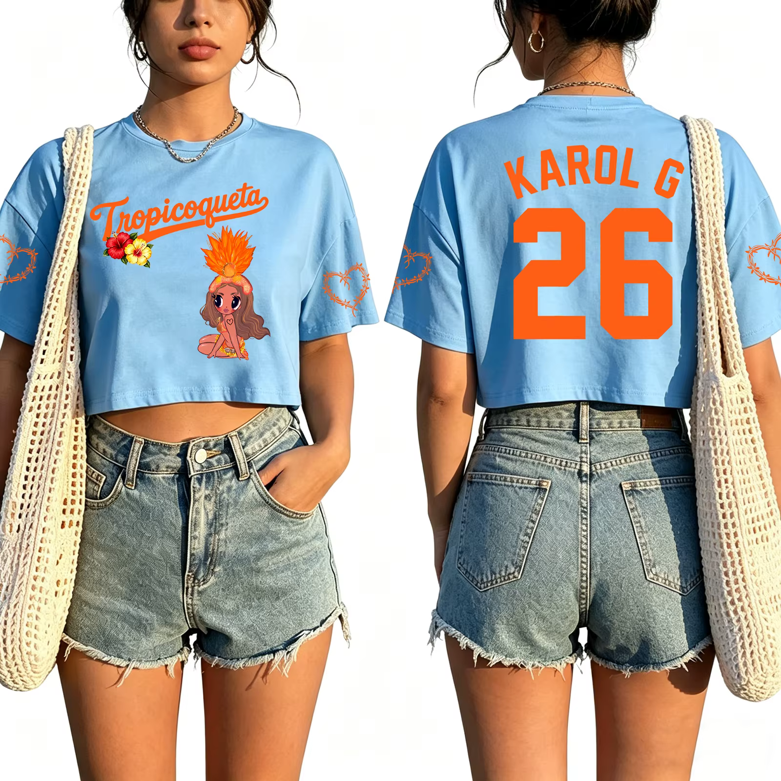 T-shirt court Karol G Tour 2026 pour femme
