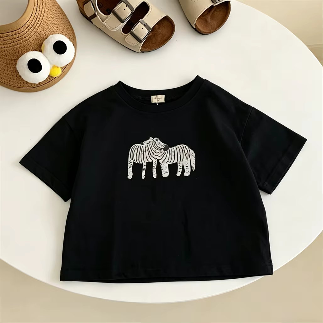 T-shirt mignon à manches courtes pour garçons et filles