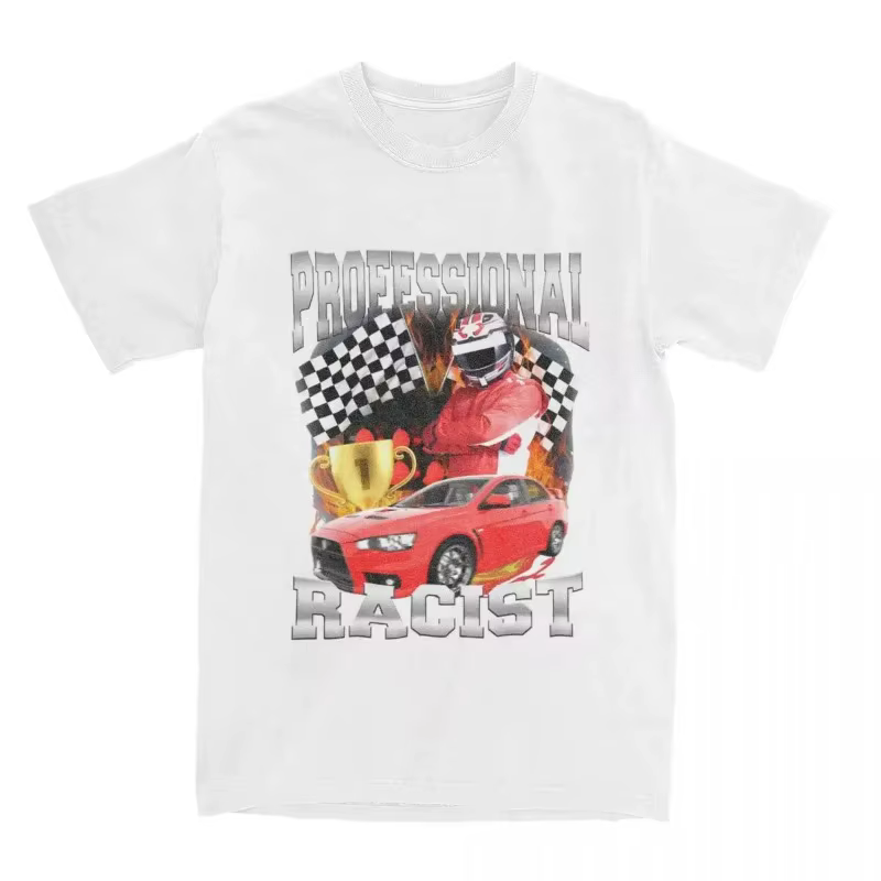 T-shirt de fan de course amusant en coton – Vêtement décontracté et ample pour les passionnés