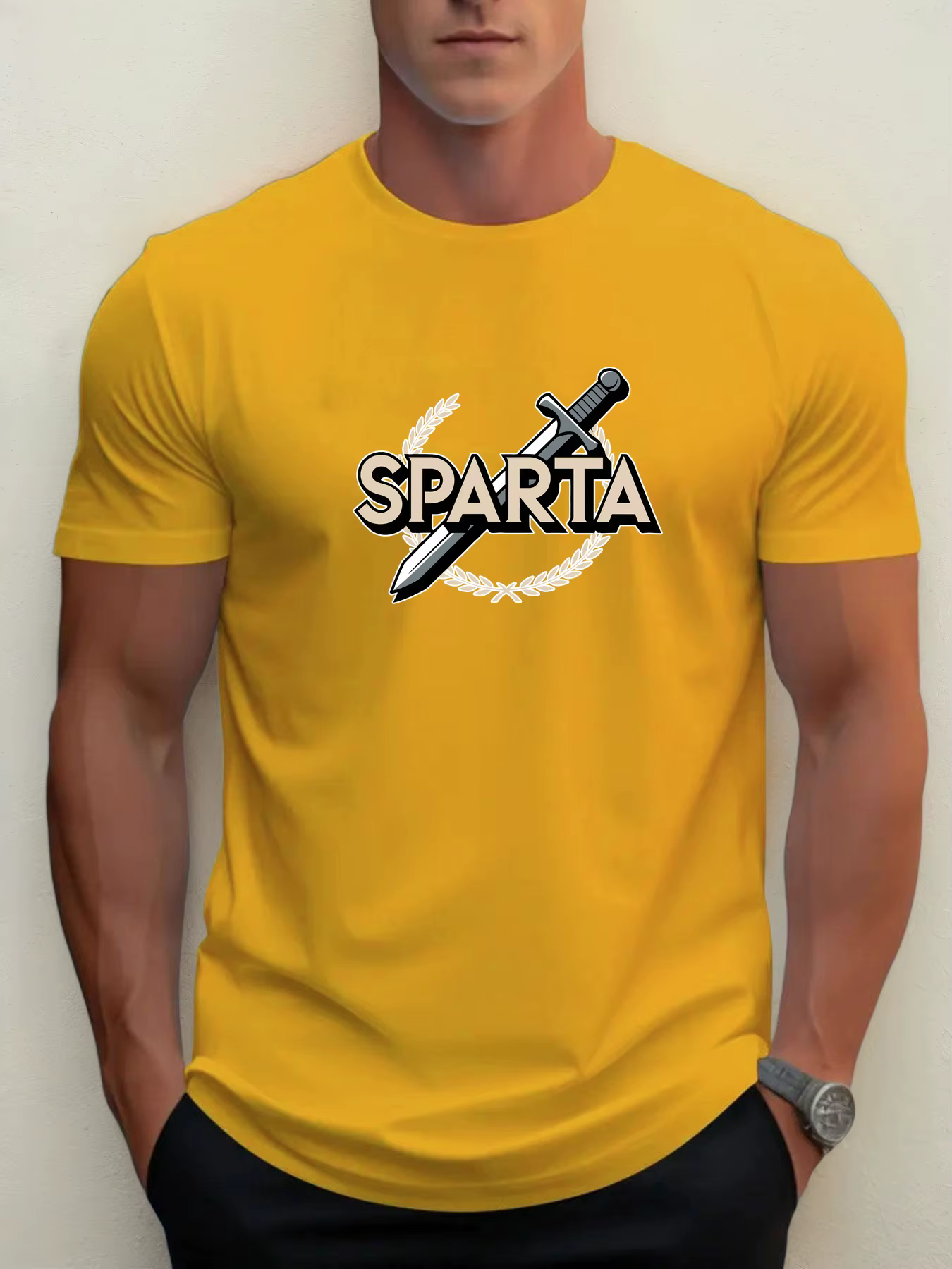 T-shirts pour hommes spartiate 100 % coton impression graphique été t-shirt col rond décontracté respirant style de rue haut quotidien