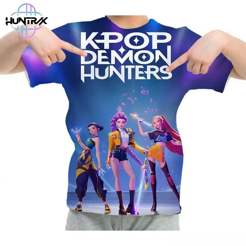 T-shirt à manches courtes 3D pour enfants, T-shirt décontracté à la mode de style K-pop, adapté aux hommes et aux femmes, vêtements d'anime