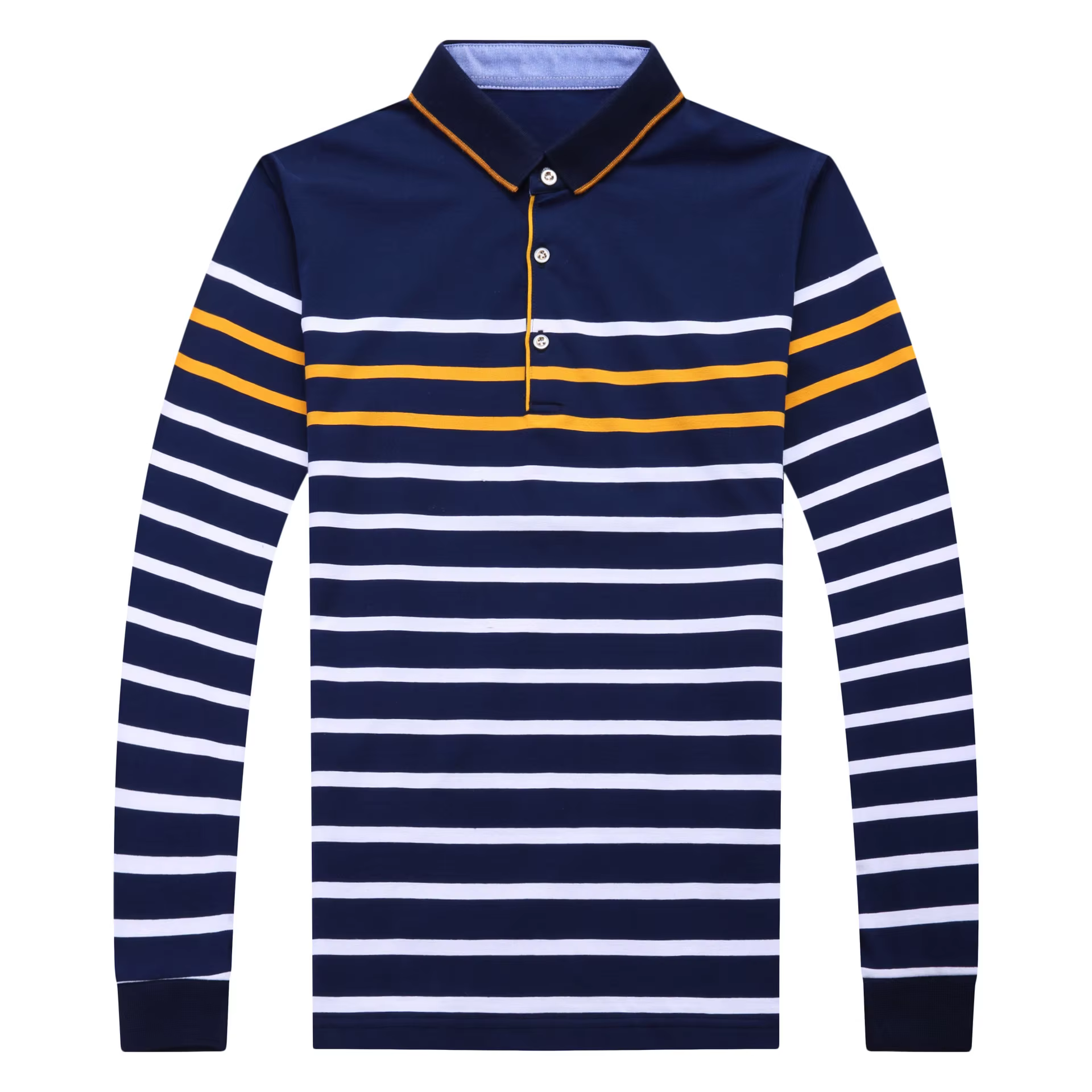 Liseaven-Polo rayé à manches longues pour homme