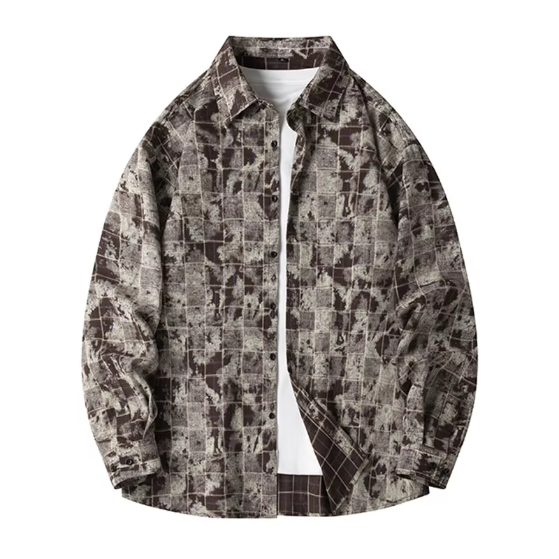 Chemise à col à revers rétro pour hommes