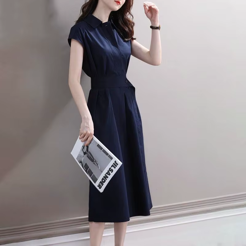 Robe chemise élégante et amincissante de style français