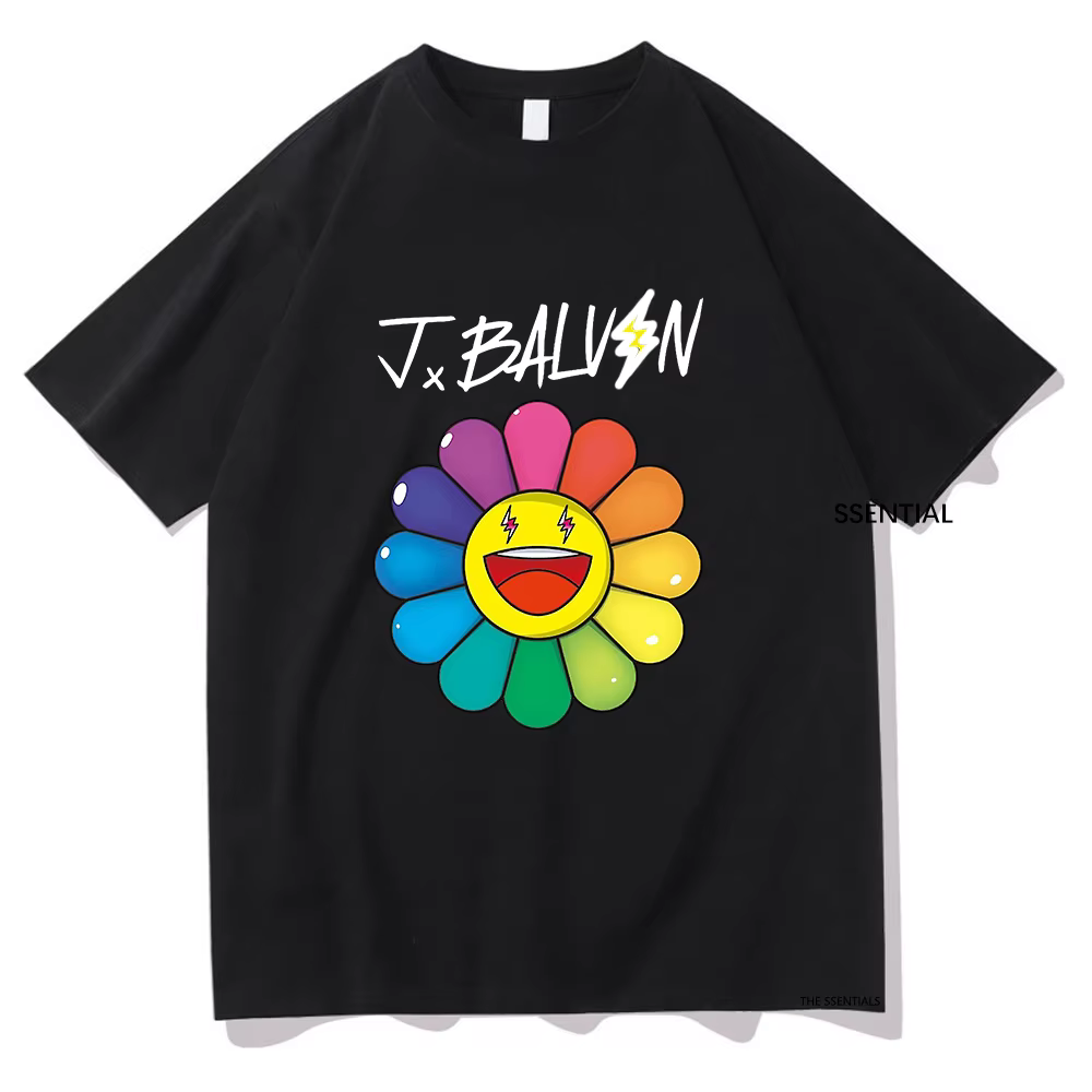 Fleurs t-shirts J. Balvin hommes/femmes vêtements Harajuku esthétique t-shirt Vintage unisexe Streetwear coton