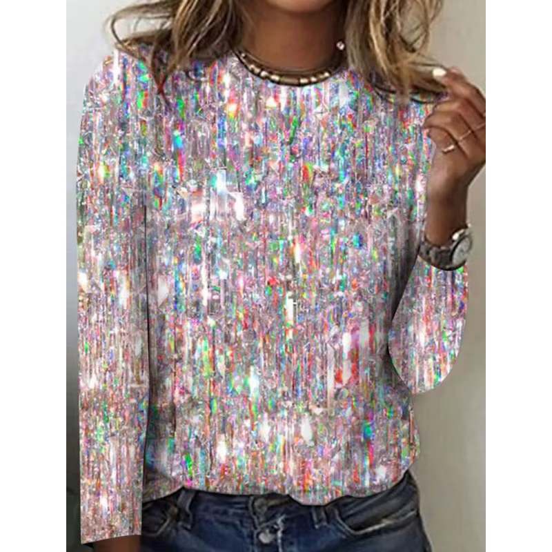 T-shirt manches longues col rond femme