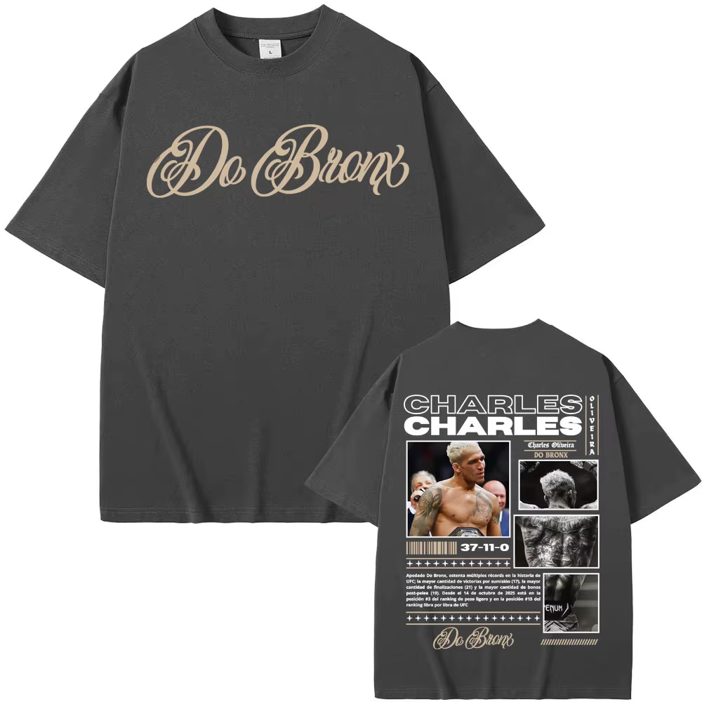 T-shirts imprimés Charles Oliveira Do Bronx pour hommes et femmes