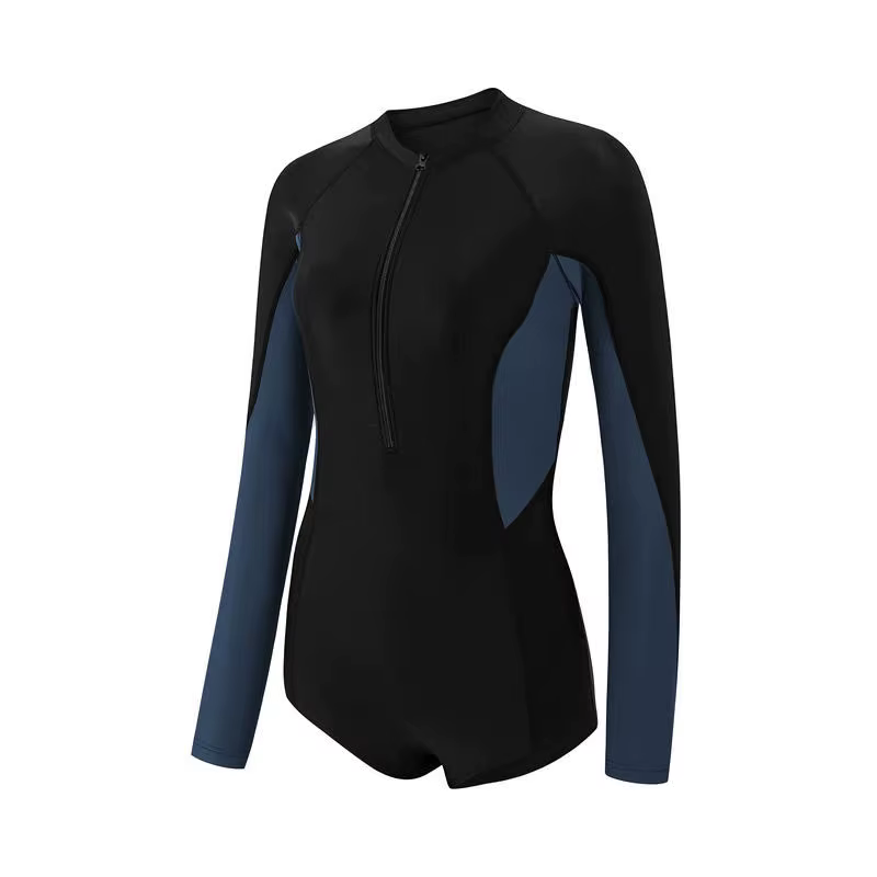 Maillot de bain une pièce tendance à manches longues pour femme, push-up, amincissant, pour sources chaudes et surf