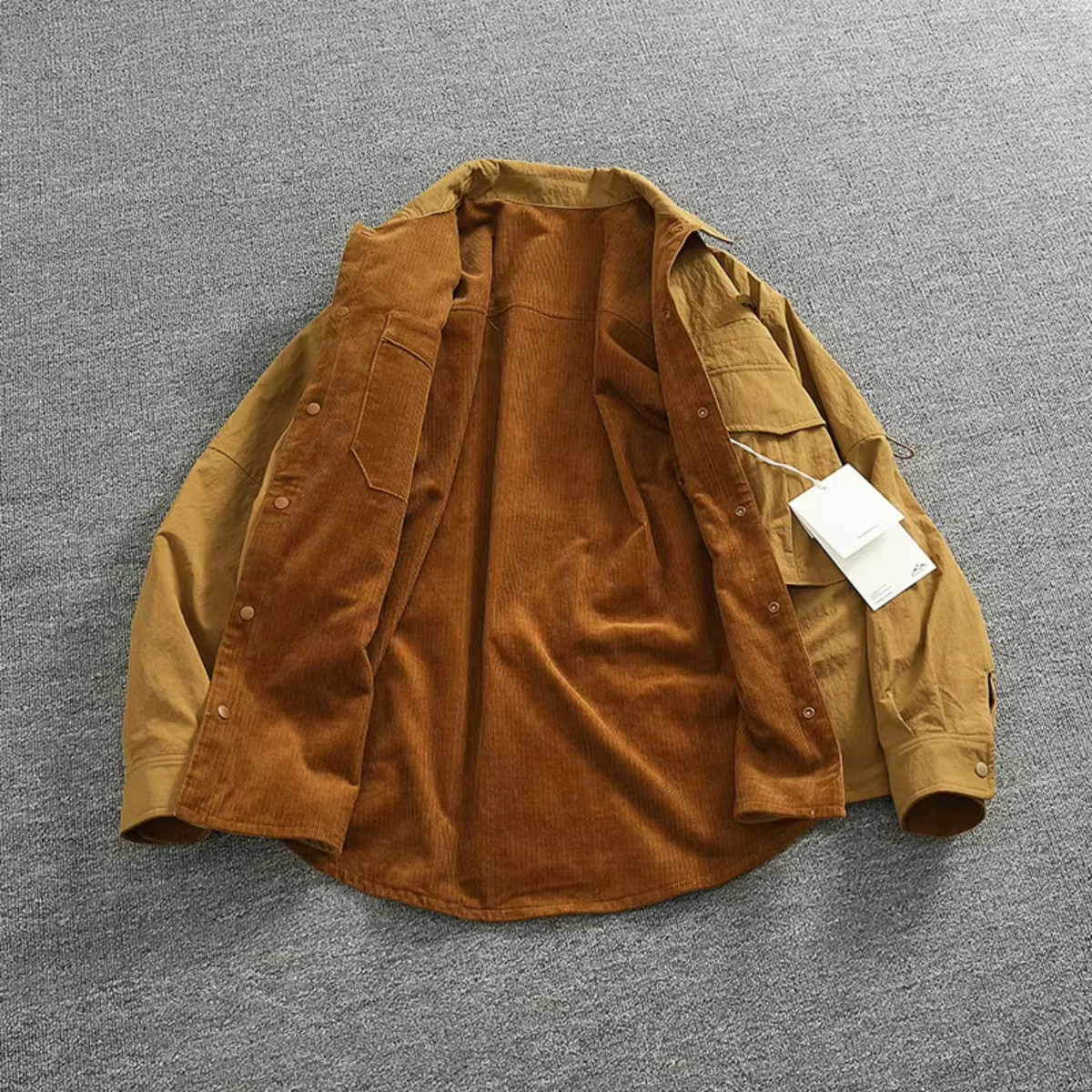 Veste Cargo Réversible en Tissu A + B pour Homme