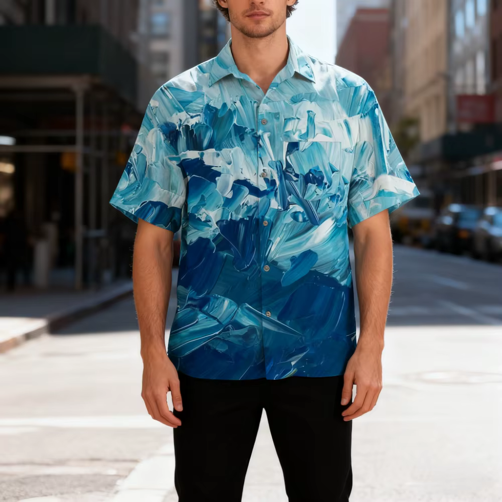 Chemise hawaïenne à manches courtes pour hommes