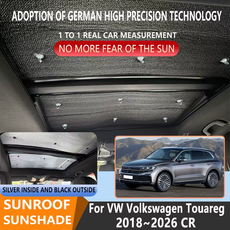 Visière de toit d'isolation de toit ouvrant pour VW Volkswagen Touareg 2018 ~ 2026 2025 CR, pare-soleil Anti-UV, fenêtre de protection thermique de toit panoramique de voiture