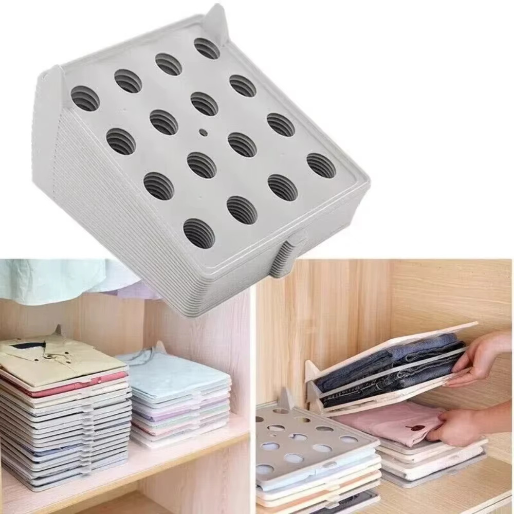 Planche de rangement pour chemises, organisateur de t-shirts empilable, planche à plier pour vêtements, rangement multifonctionnel portable pour vêtements avec poignée