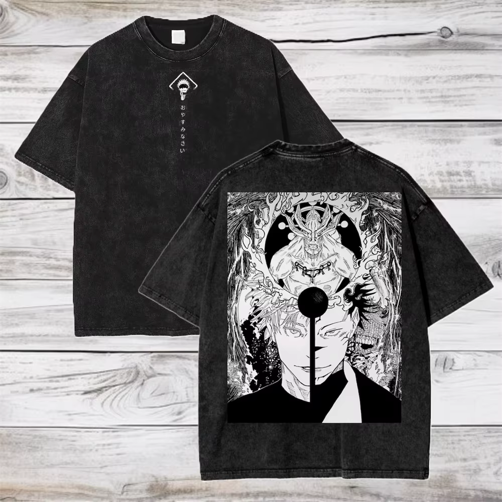 Gojo Satoru Jujutsu Kaisen femmes T-shirt lavé coton