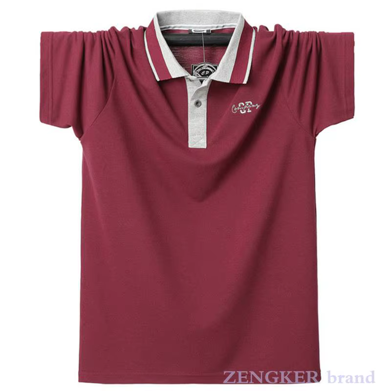 Été nouveau polo grande taille revers T-shirt hommes coton lâche gros gars à manches courtes